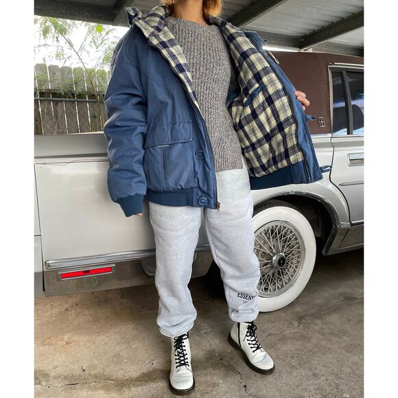 š„Vintage Midwest Traders Unisex Utility Retro Bomber Jacket Plaid Blanket lined - Picture 3 of 15